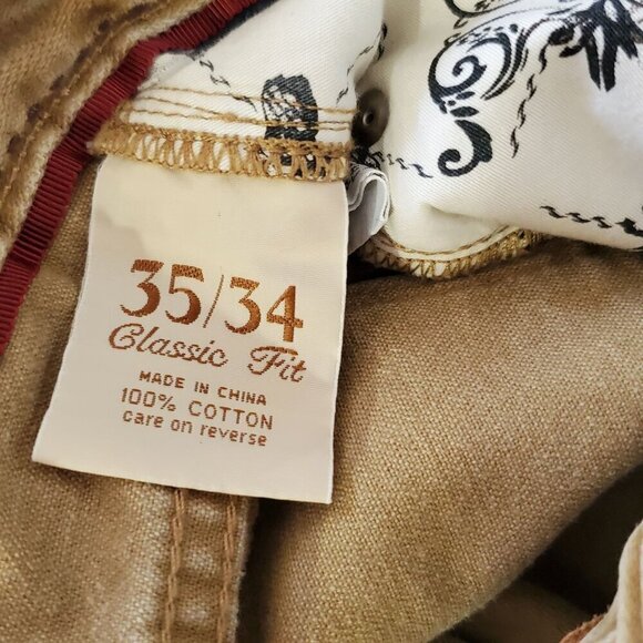 Tommy Bahama Mens Jeans Classic Fit khaki Brown Jeans actual size 34x29. - Picture 11 of 11